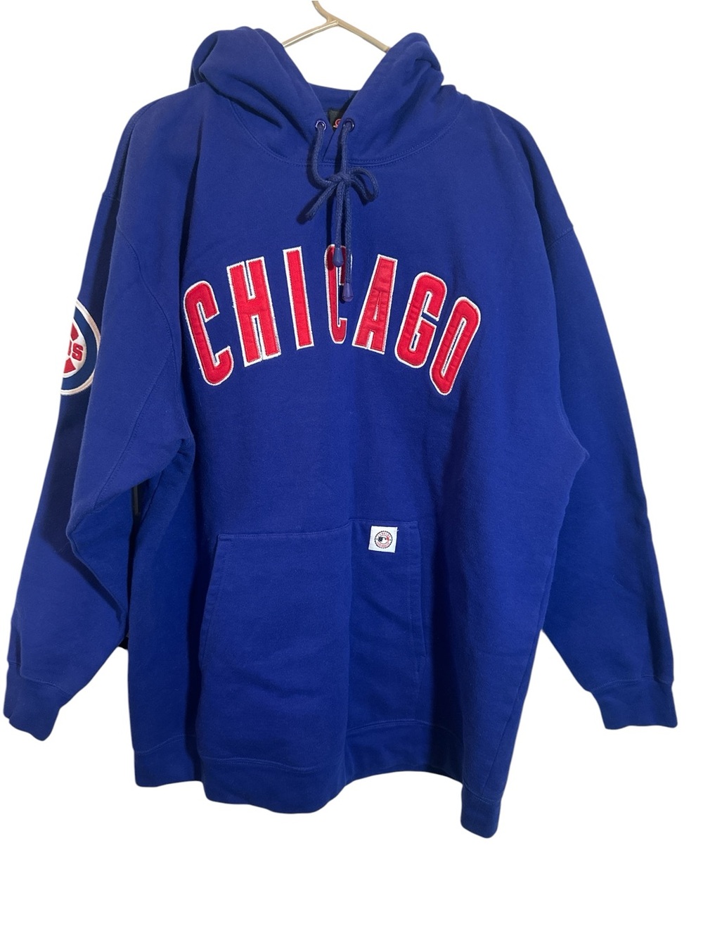 Chicago Cubs Stitches Royal Hoodie Sweatshirt Mens 2XL Embroidered Patch